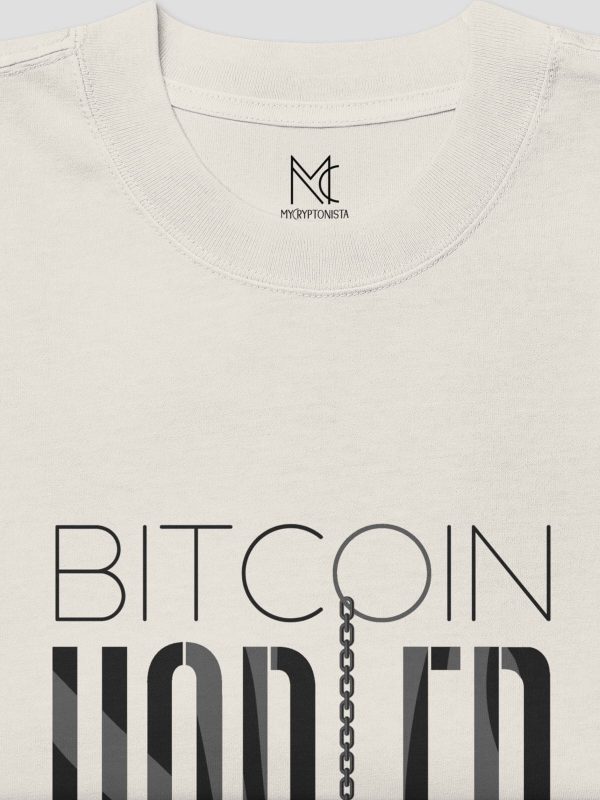 Bitcoin crypto tshirt with chain graphic for crypto enthusiasts and blockchain fans.